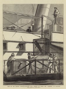 Einige der Geschenke des Prinzen, Verladung von Wildtieren an Bord der Osborne in Kalkutta